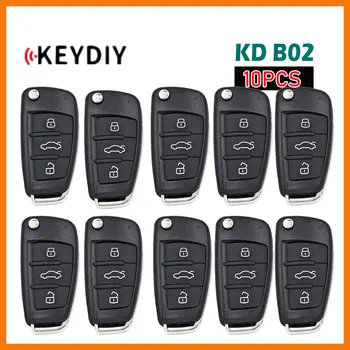 10шт KEYDIY KD B02 Универсално Дистанционно Ключ с 3 Бутона за Дистанционно Автомобилния Ключ за Audi A6 Style Автомобилен Ключ за KD900 KD900 + URG200 KD-X2 Mini