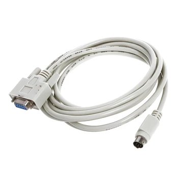 DB9P-8P кабел за зареждане на Mini Din RS232 бял на цвят с дължина 8,2 фута за АД DVP-EH