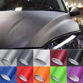 Автомобилна 3D филм на ролка от въглеродни влакна, декоративни стикери 