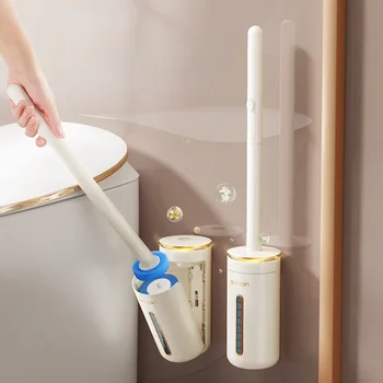 Използвана четка за тоалетна за Еднократна употреба четка за тоалетна Без тъп ъгъл с Четка за почистване на стените на тоалетната чиния Дюза за почистване на дома