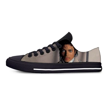 Кралят на поп-музиката Майкъл Джексън, певец, рок-музика, готини и ежедневни тъканта, обувки с нисък покрив, Леки, дишащи мъжки и дамски маратонки с 3D-принтом.