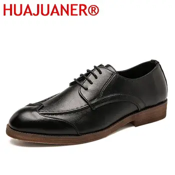 Мъжки Ежедневни oxfords; Черна мъжки обувки Ръчна изработка, Удобна Официалната Мъжки обувки на плоска подметка С шнур в стил Бълок; Бизнес обувки с перфорации тип 