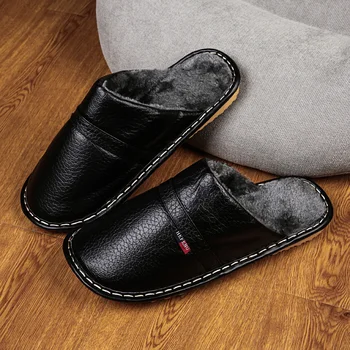 Мъжки памучен обувки, зимни памучни чехли, домашни нескользящие подметки, топли и модерни водоустойчиви памучни чехли