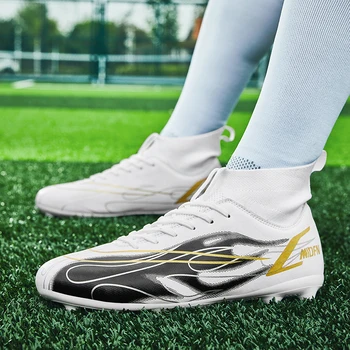 Мъжки футболни обувки с високо качество с дълъг шипом, футболни обувки професионално дружество 2023, Нови оригинални детски футболни обувки