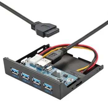 Хъб CY USB 3.0, 4 порта, свързваща предния панел с дънна платка, на 20-пинов кабел за 3,5-инчов отсек за гъвкави дискове